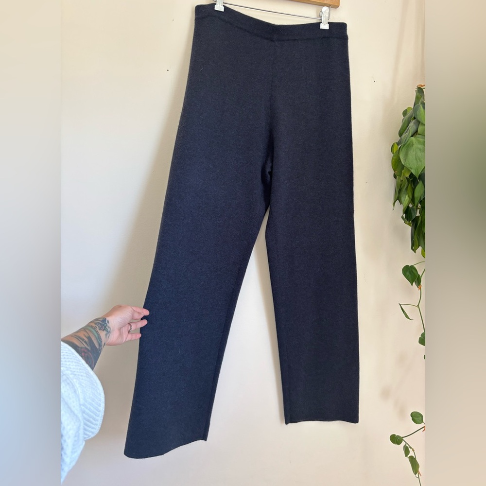 Eileen Fisher Merino Jersey Straight Pant in Navy - Picture 5 of 7